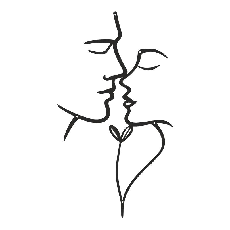 Διακοσμητικό τοίχου Lovia μαύρο μεταλλικό 28x0,15x50εκ