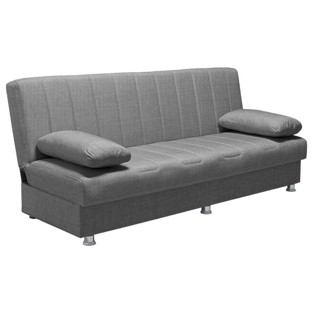 Καναπές Κρεβάτι Economix Τριθέσιος Ύφασμα Γκρι 190x88x82 εκ.