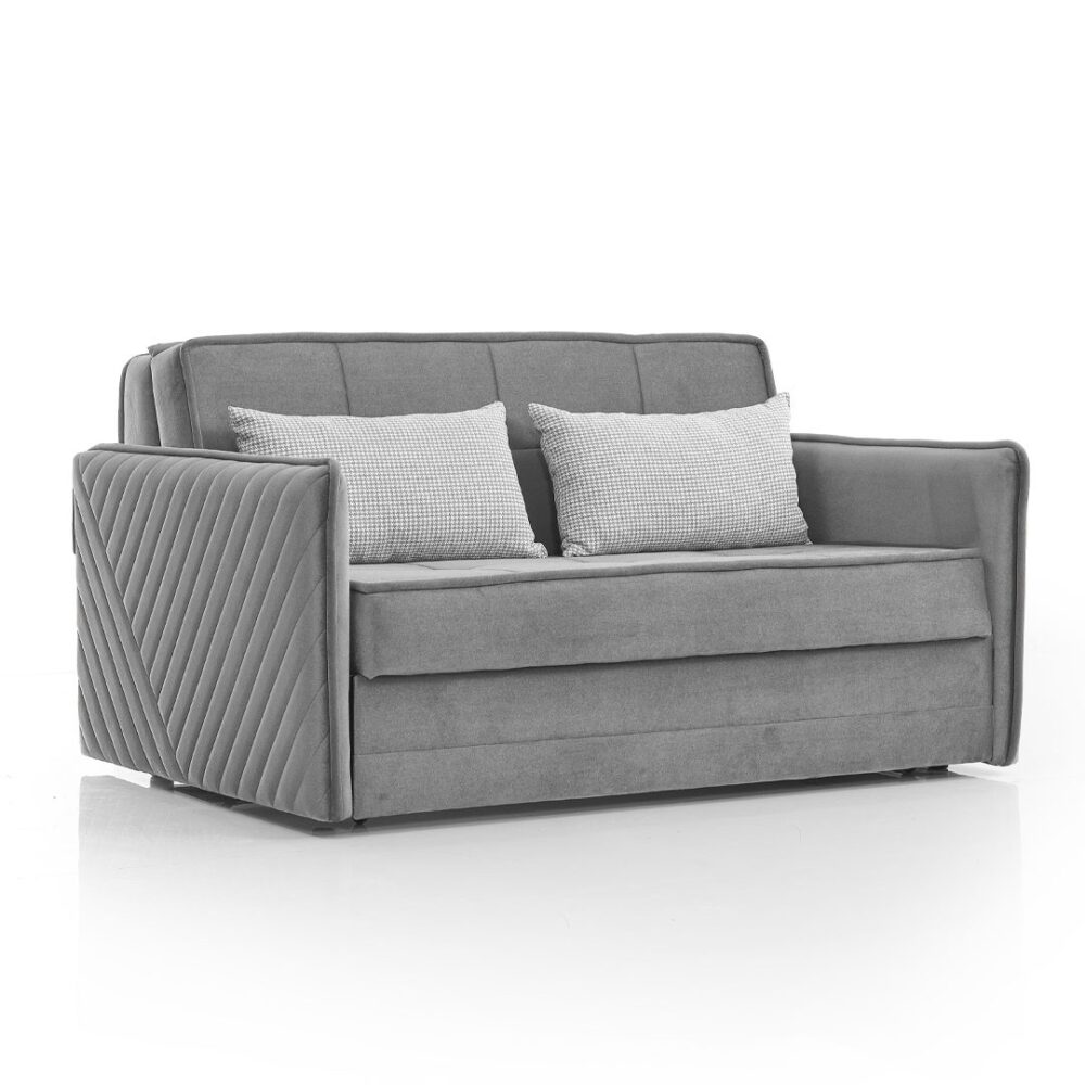 Καναπές Κρεβάτι DAWN Διθέσιος Ύφασμα Γκρι 166x113x91 εκ.