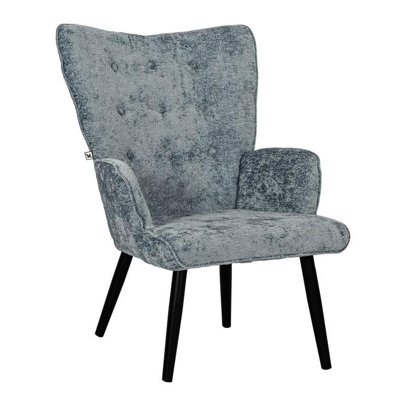 Πολυθρόνα Meliora Fylliana Ύφασμα Πετρολ με Μεταλλικά Μαύρα πόδια 67x74x97εκ.