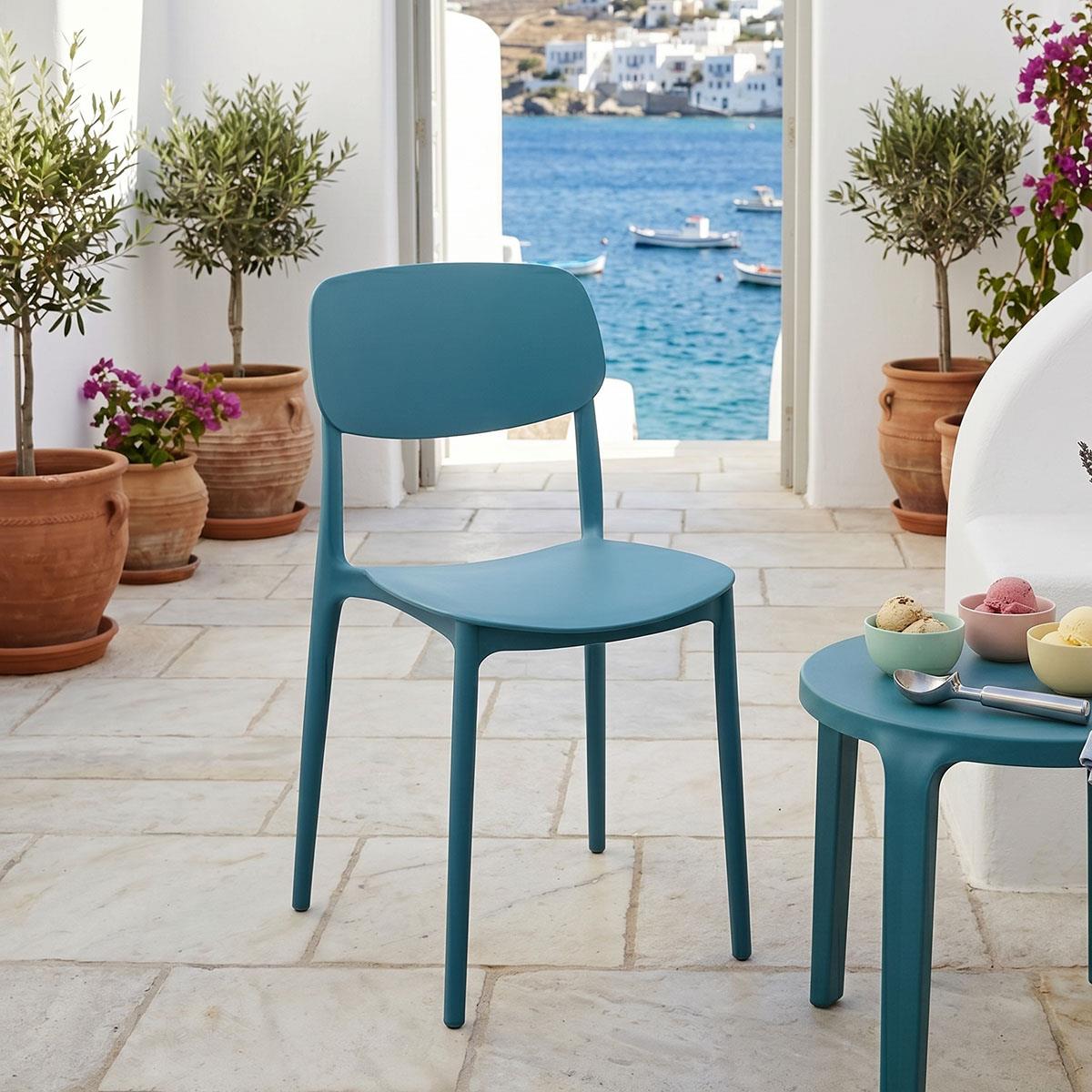 Καρέκλα Berdian στοιβαζόμενη pp μπλε 38x49x79εκ