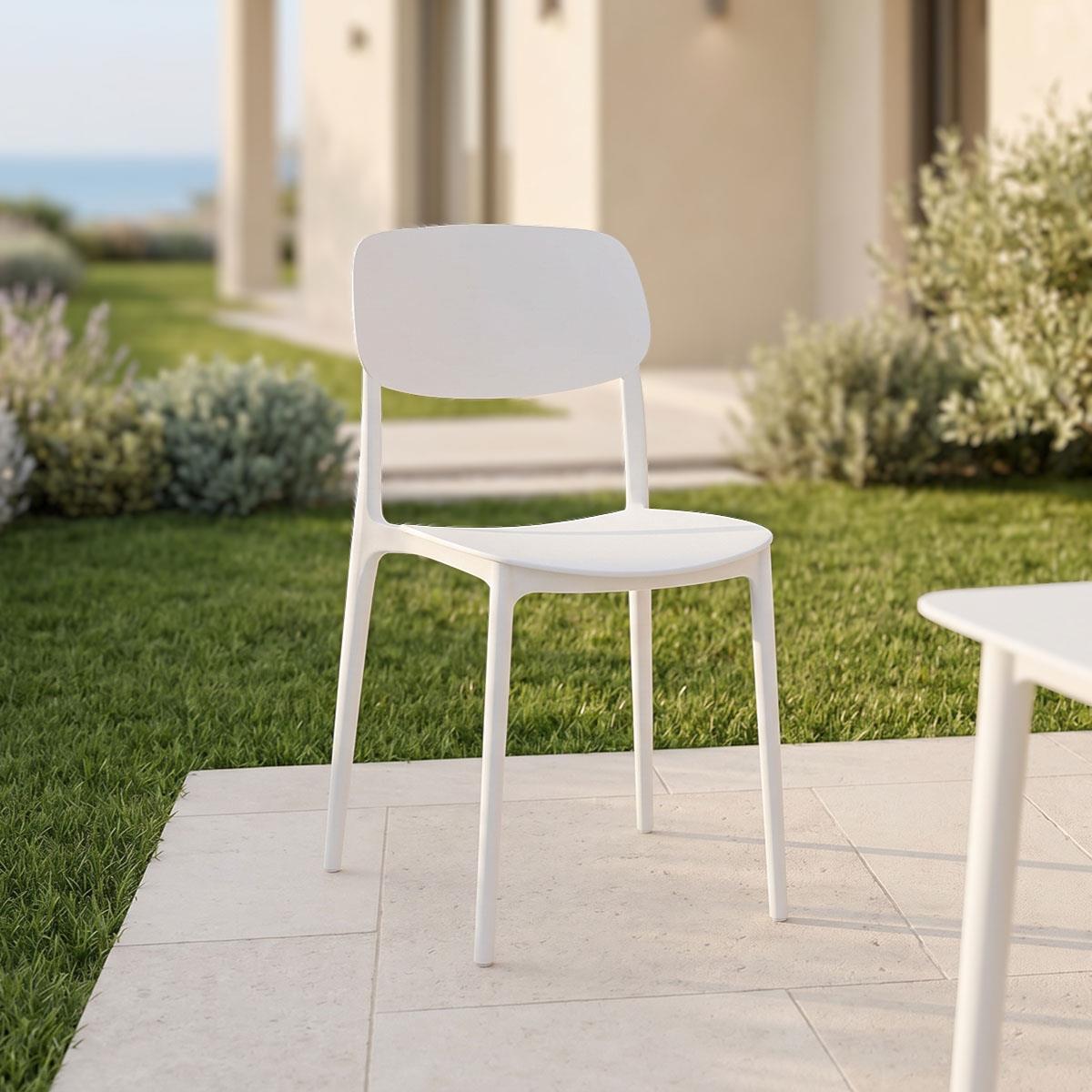 Καρέκλα Berdian στοιβαζόμενη pp λευκό 38x49x79εκ