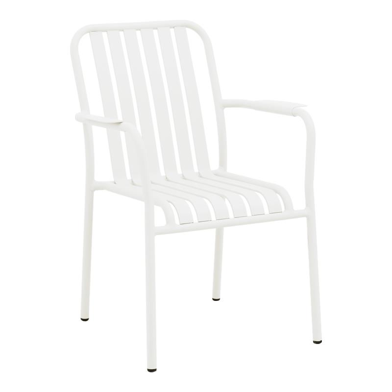 Καρέκλα Πολυθρόνα Vista στοιβαζόμενη αλουμίνιο σε λευκή απόχρωση 62x60x84εκ