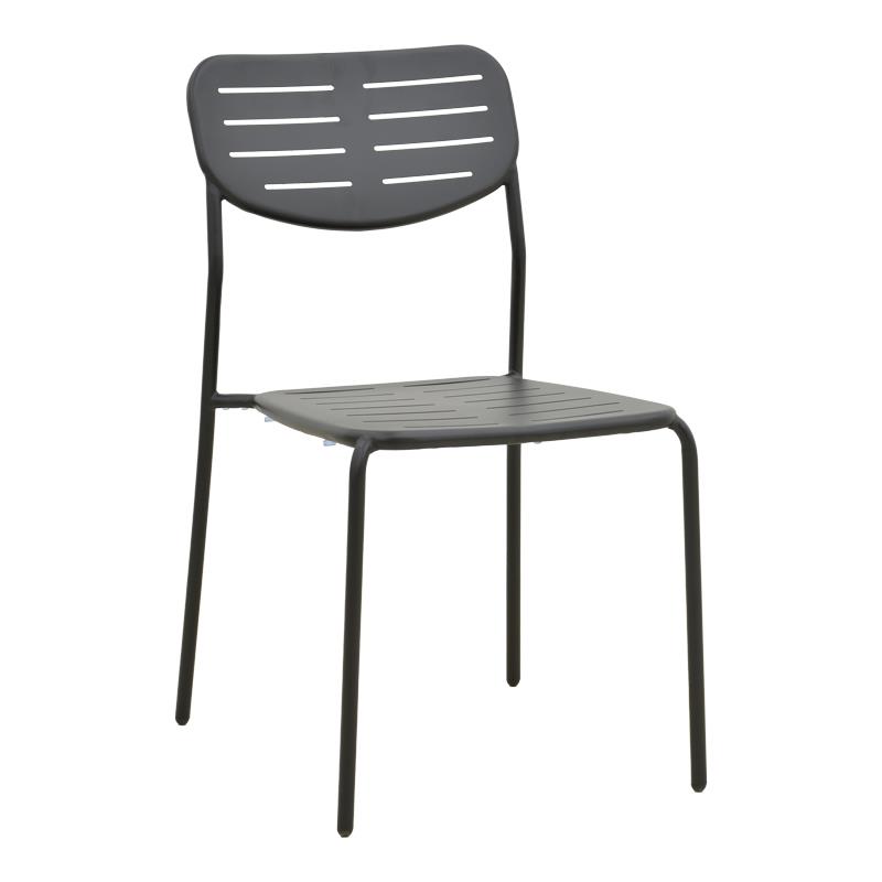 Καρέκλα Deraby στοιβαζόμενη μαύρο μέταλλο 52.5x45.5x83εκ
