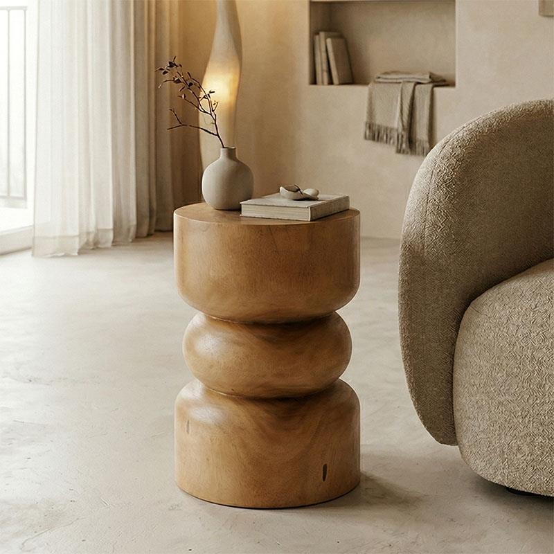 Σκαμπό Estelle suar ξύλο σε φυσική απόχρωση Φ30x45εκ