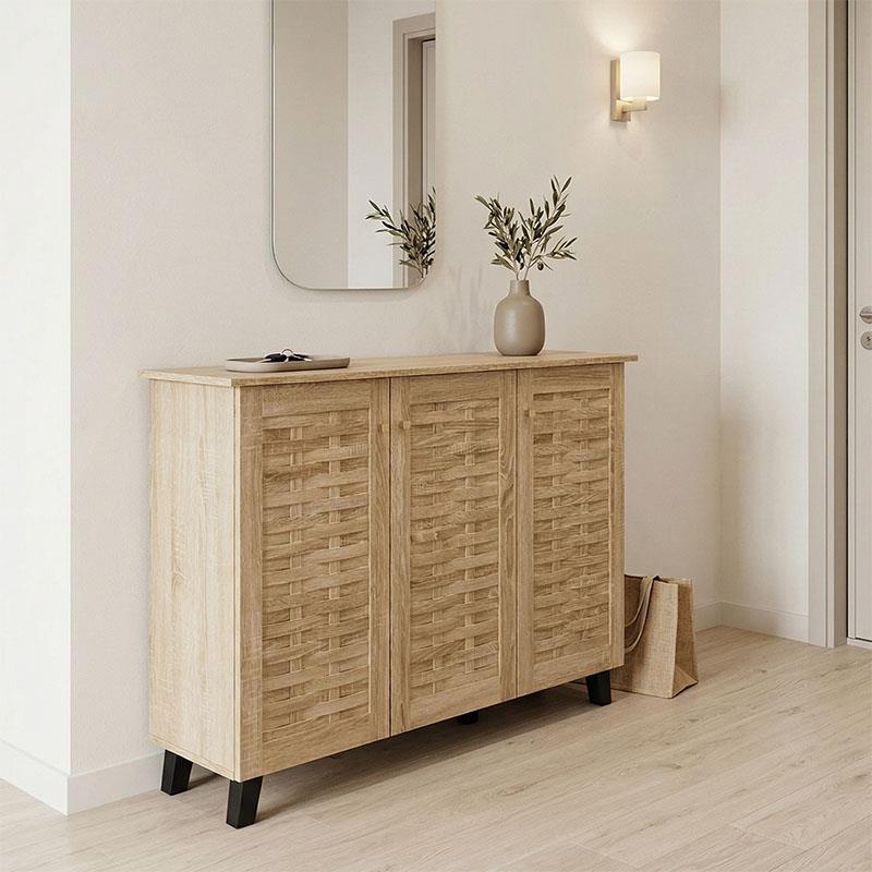 Παπουτσοθήκη - ντουλάπι Mantam 16 ζεύγων sonoma 115.5x34x87εκ