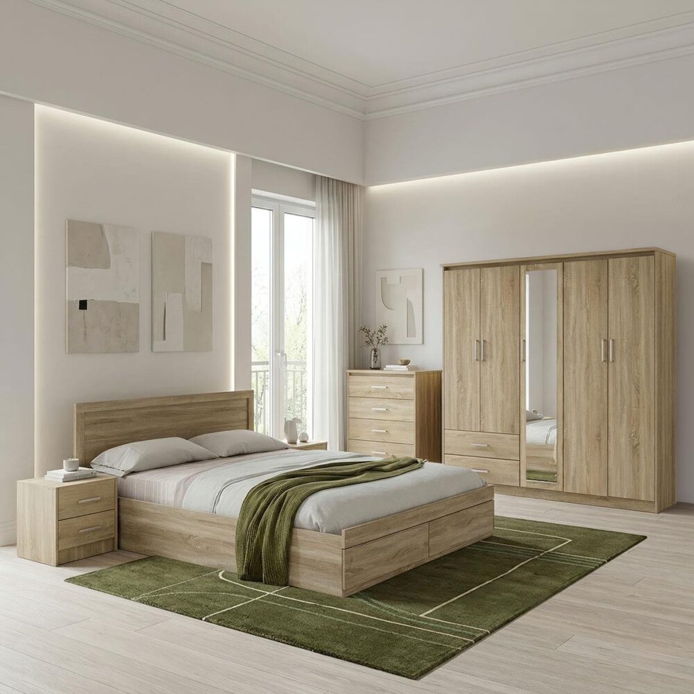 Σετ Κρεβατοκάμαρας Olympus 5τεμ. με Κρεβάτι sonoma χρώμα 160x200εκ.