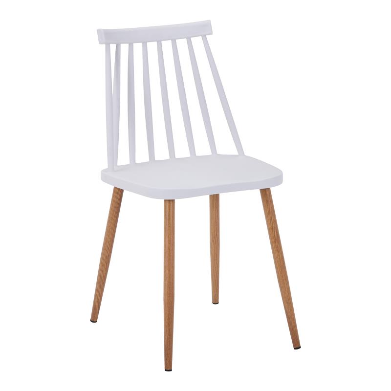 Καρέκλα Aurora λευκό pp - φυσικό μεταλλικό πόδι 42x49.5x77εκ