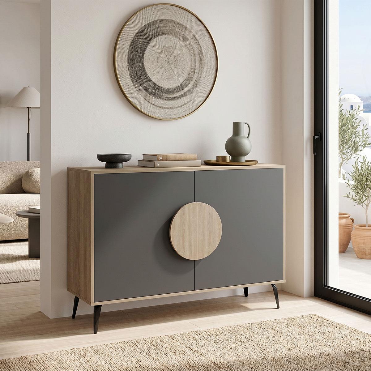 Μπουφές Gora sonoma - ανθρακί 110x35,5x82Υεκ.