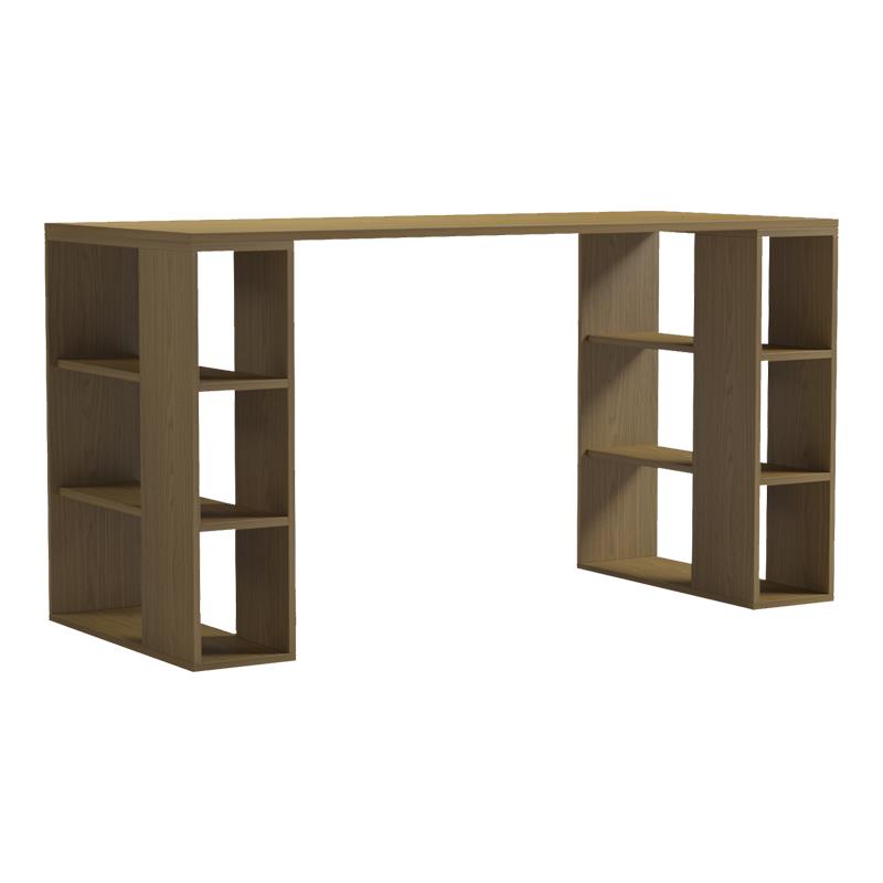 Γραφείο με ραφιέρα Colmar ανοιχτό καρυδί 140x60x75Υεκ.