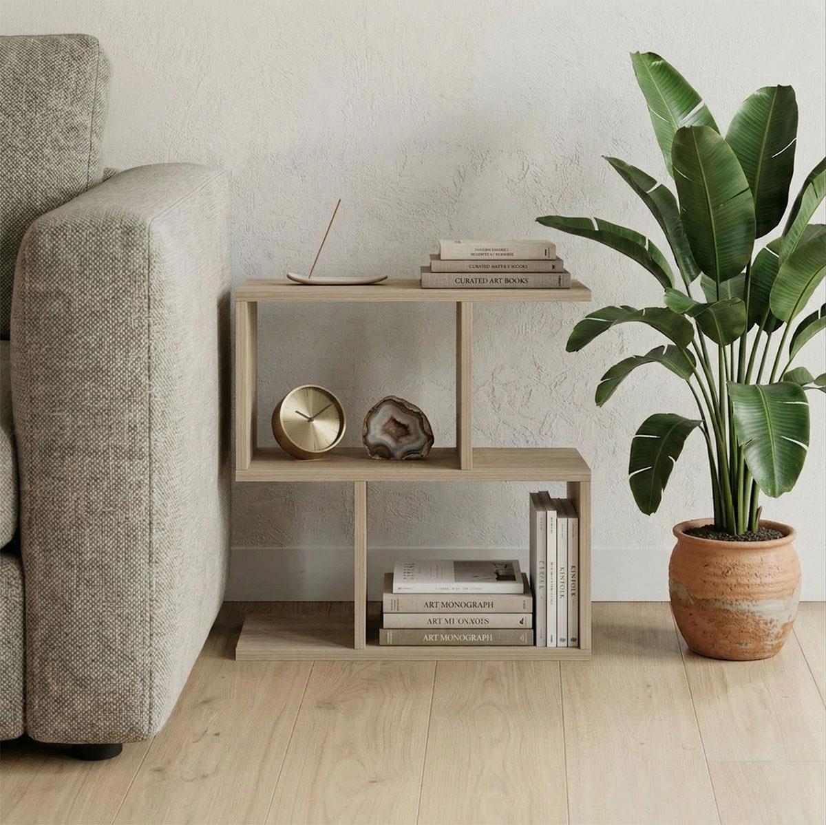 Βοηθητικό τραπεζάκι - βιβλιοθήκη Wesmol sonoma 50x20x50Υεκ.