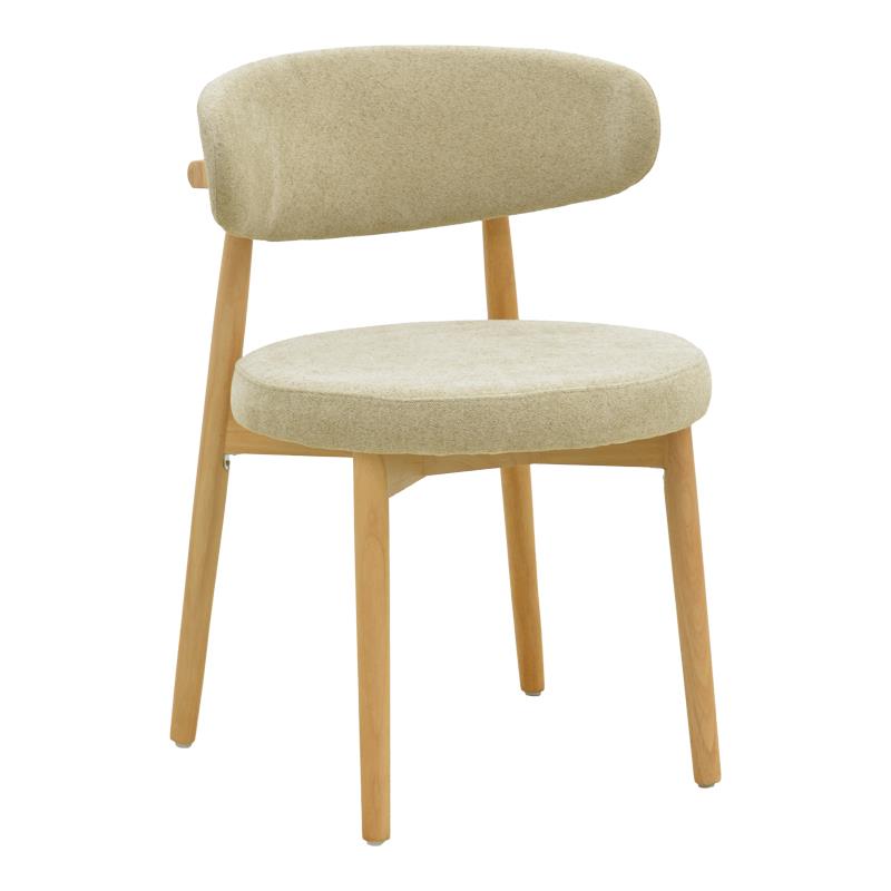 Καρέκλα Luben ύφασμα γκρι - rubberwood σε φυσική απόχρωση 53x54x79cm