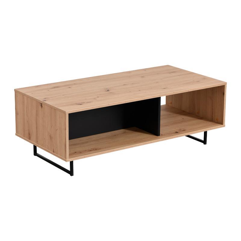 Τραπεζάκι Σαλονιού Sardinia Artisan Oak - Μαύρο 120.5x60.5x42.5 εκ.