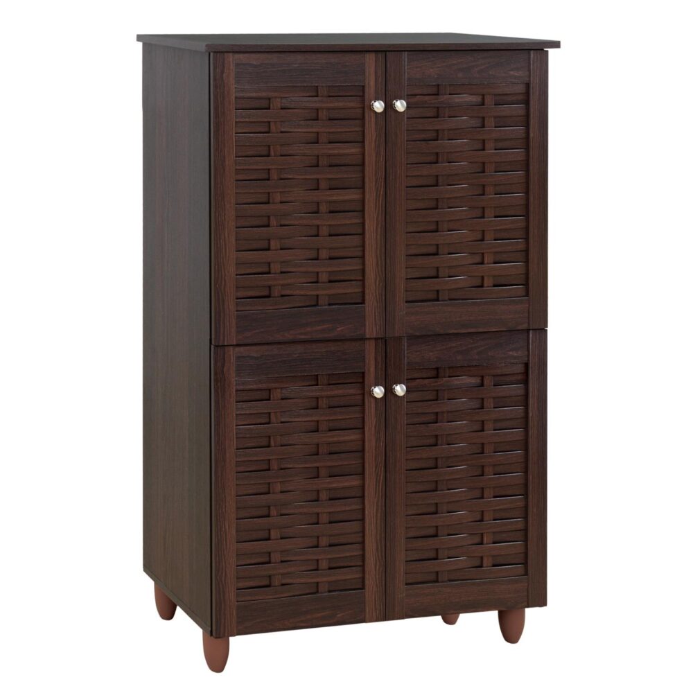 Παπουτσοθήκη KABIRA με 4 πόρτες Wenge 77x34x123 εκ.