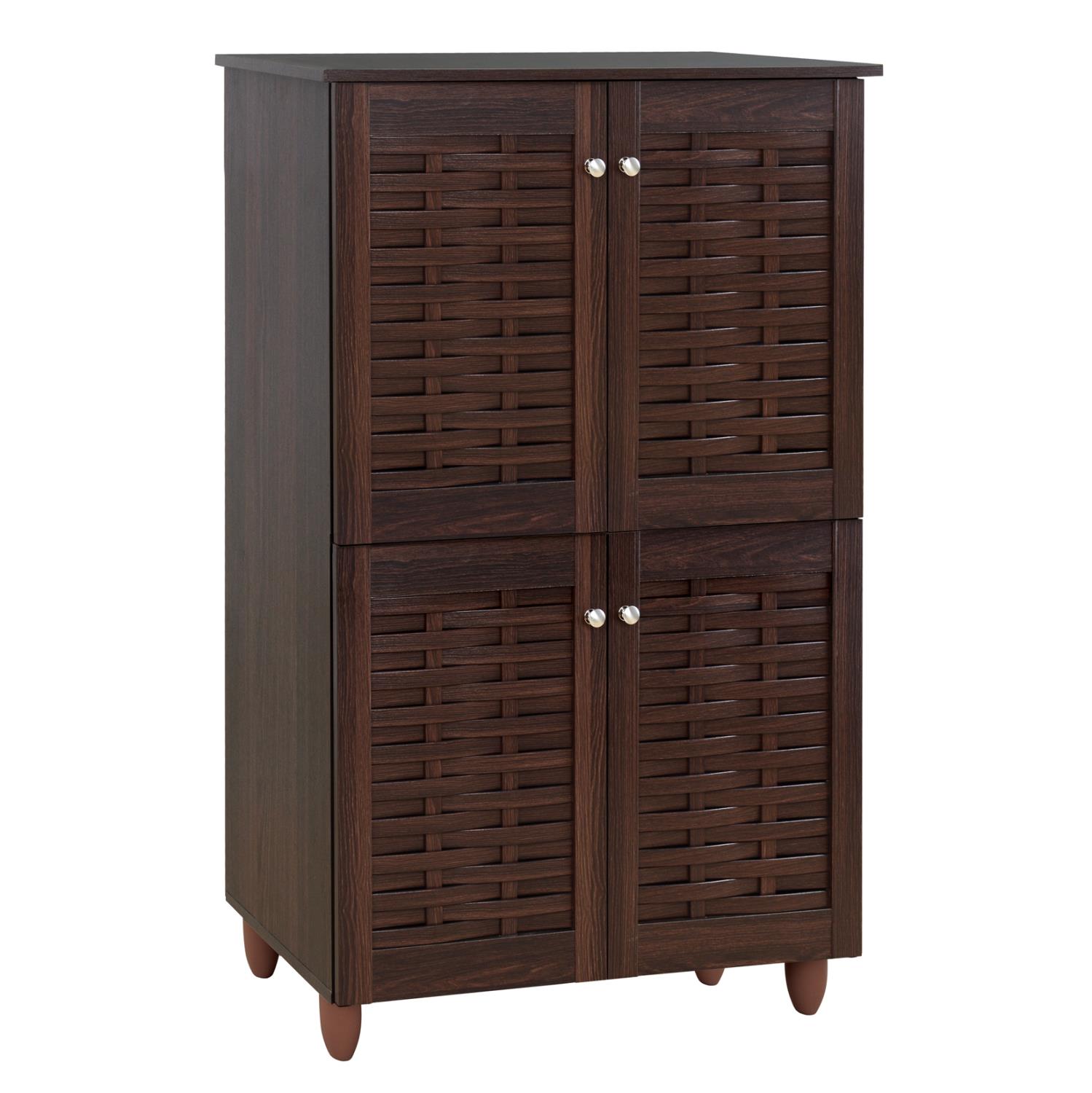 Παπουτσοθήκη KABIRA με 4 πόρτες Wenge 77x34x123 εκ.
