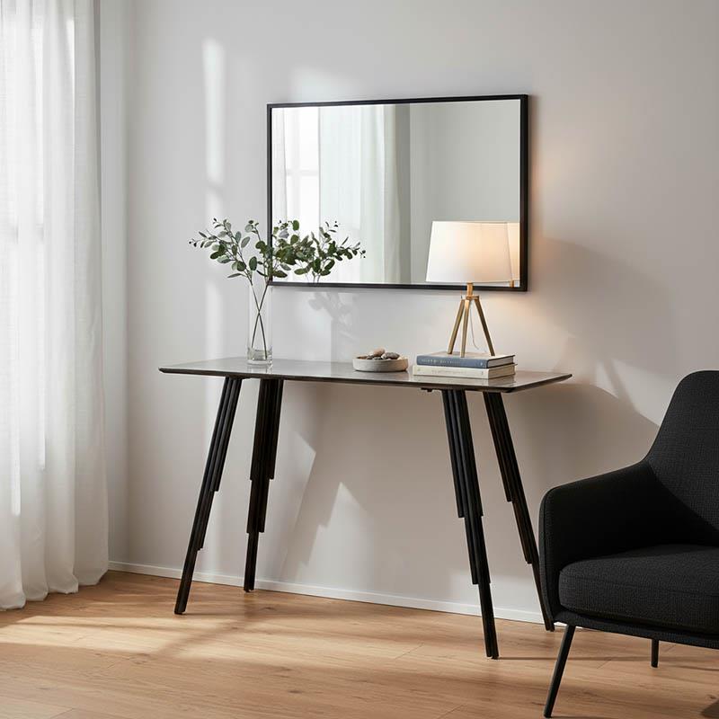 Κονσόλα Lifo MDF ανθρακί cement-μαύρο 120x40x75εκ