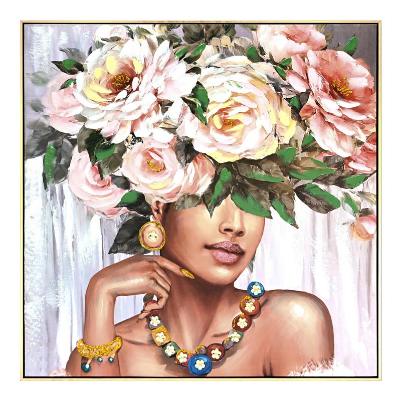 Πίνακας σε καμβά Flowergirl Inart 82x4.5x82εκ Πίνακας σε καμβά Flowergirl Inart 82x4.5x82εκ