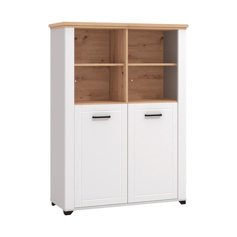 Βιτρίνα Valencia POP 2K Λευκό - Artisan Oak - Λευκό Μάτ 103.5x41x143 εκ.