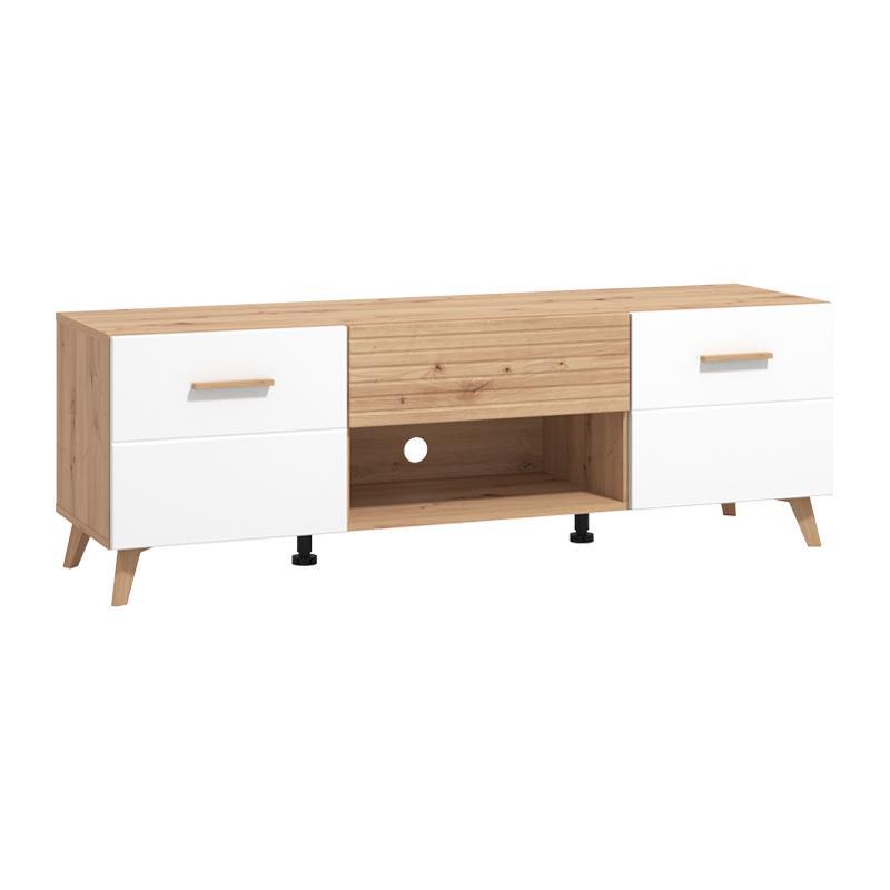 Έπιπλο TV Bretagna 150 Artisan Oak - Λευκό Γυαλιστερό 147x40x48 εκ. Έπιπλο TV Bretagna 150 Artisan Oak - Λευκό Γυαλιστερό 147x40x48 εκ.