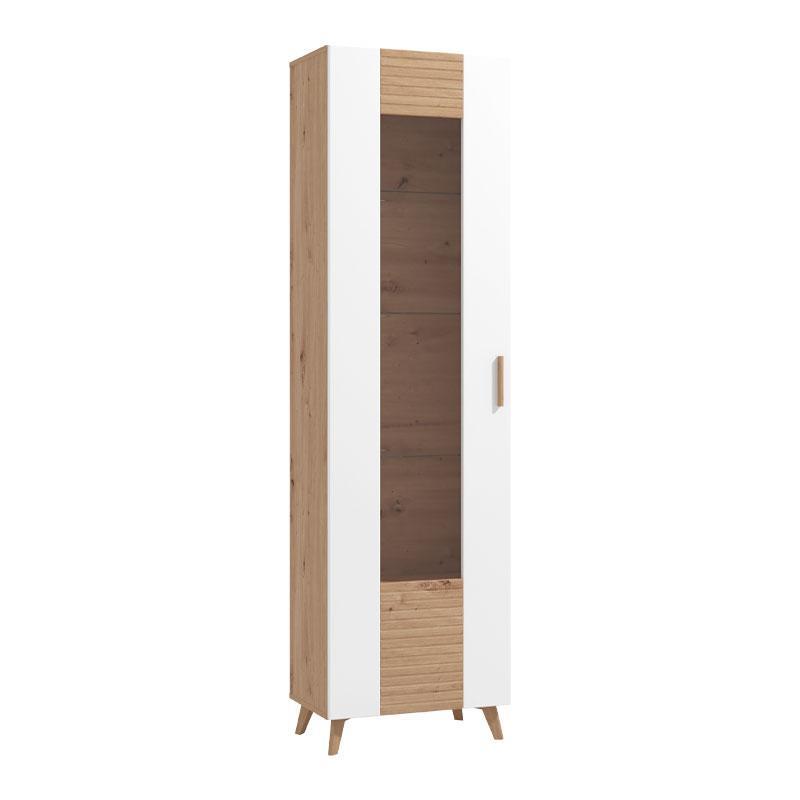 Βιτρίνα Bretagna 1K VS1 Artisan Oak - Λευκό Γυαλιστερό 58x35x202,5 εκ. Βιτρίνα Bretagna 1K VS1 Artisan Oak - Λευκό Γυαλιστερό 58x35x202,5 εκ.