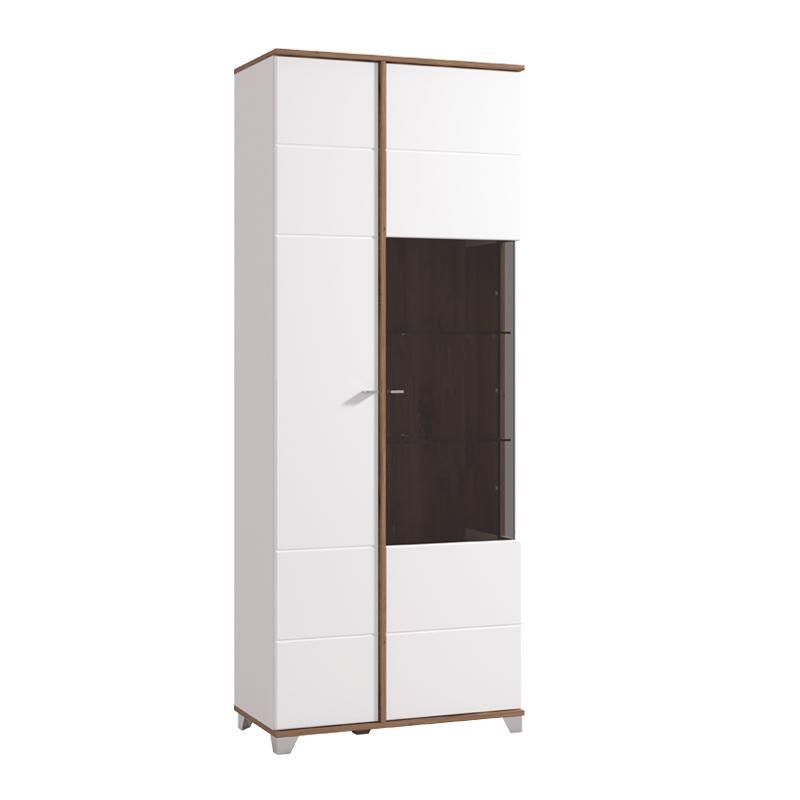Βιτρίνα Burgundy 2K VS1 200 Λευκό - Flagstaff Oak -Λευκό Γυαλιστερό 78,5x40x197 εκ. Βιτρίνα Burgundy 2K VS1 200 Λευκό - Flagstaff Oak -Λευκό Γυαλιστερό 78,5x40x197 εκ.