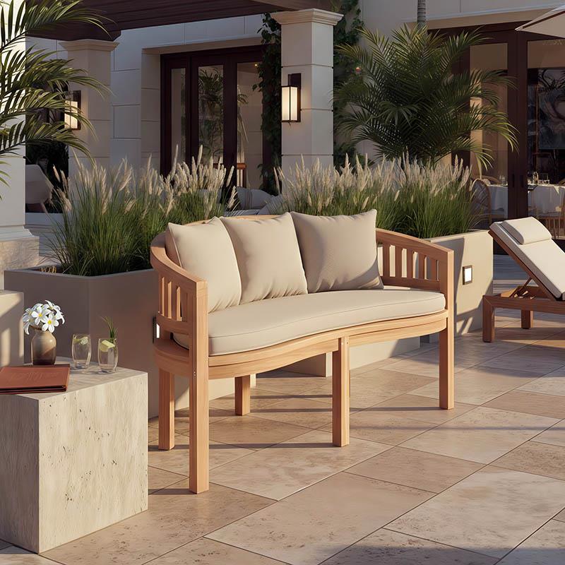 Παγκάκι τριθέσιο Coren φυσικό teak ξύλο 150x61x87εκ