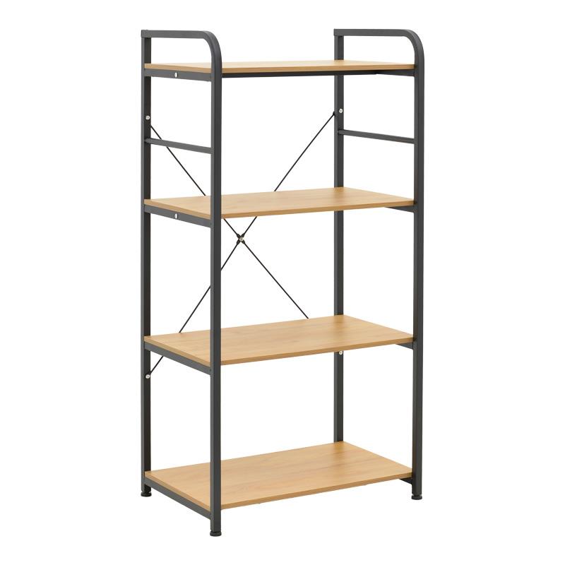 Ραφιέρα επιδαπέδια Depo μέταλλο μαύρο-mdf oak 60x40x120 εκ.