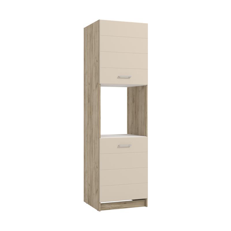 Στήλη κουζίνας Diana BD 60 Grey Oak - Sand Γυαλιστερό 60x58x216εκ.