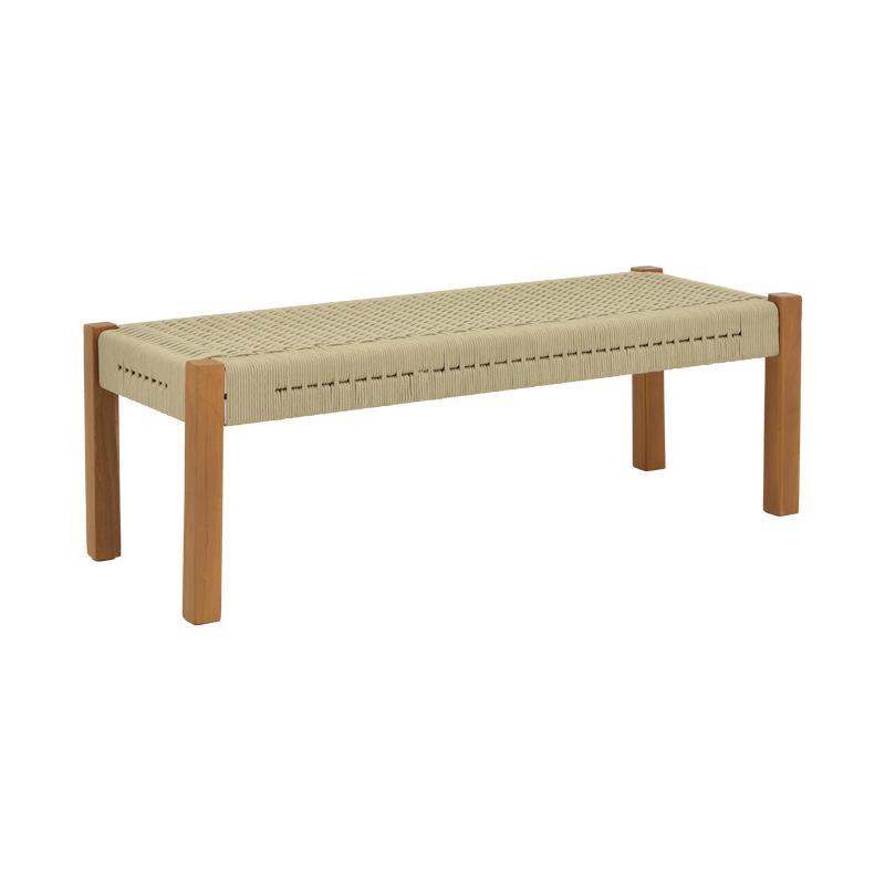 Παγκάκι Uma απο Ξύλο Teak με PE Σχοινί σε Φυσικό 150x45x40εκ.