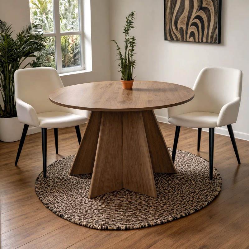 Τραπέζι Bibble mdf σε καρυδί απόχρωση Φ120x76εκ
