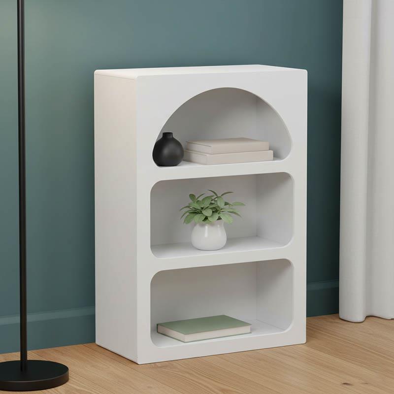 Βιβλιοθήκη-ραφιέρα Emersi mdf σε λευκή απόχρωση 70x35x100εκ