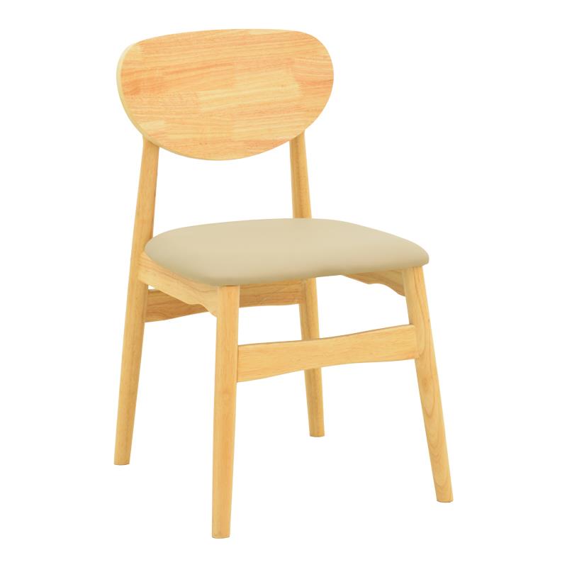 Καρέκλα Cardith rubberwood-plywood σε φυσική απόχρωση-pu μπεζ 48x51x78εκ Καρέκλα Cardith rubberwood-plywood σε φυσική απόχρωση-pu μπεζ 48x51x78εκ