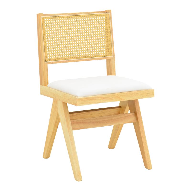 Καρέκλα Winslow rubberwood σε φυσική απόχρωση-ύφασμα λευκό 46x58x80εκ Καρέκλα Winslow rubberwood σε φυσική απόχρωση-ύφασμα λευκό 46x58x80εκ
