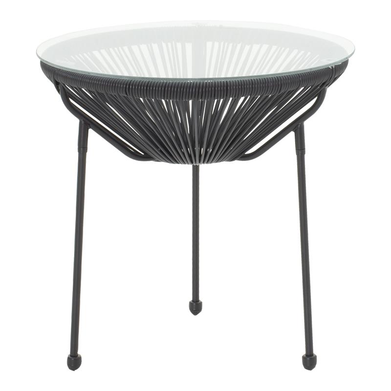 Τραπέζι Acapulco μεταλλο-pe rattan σε μαύρη απόχρωση Φ50x52εκ Τραπέζι Acapulco μεταλλο-pe rattan σε μαύρη απόχρωση Φ50x52εκ