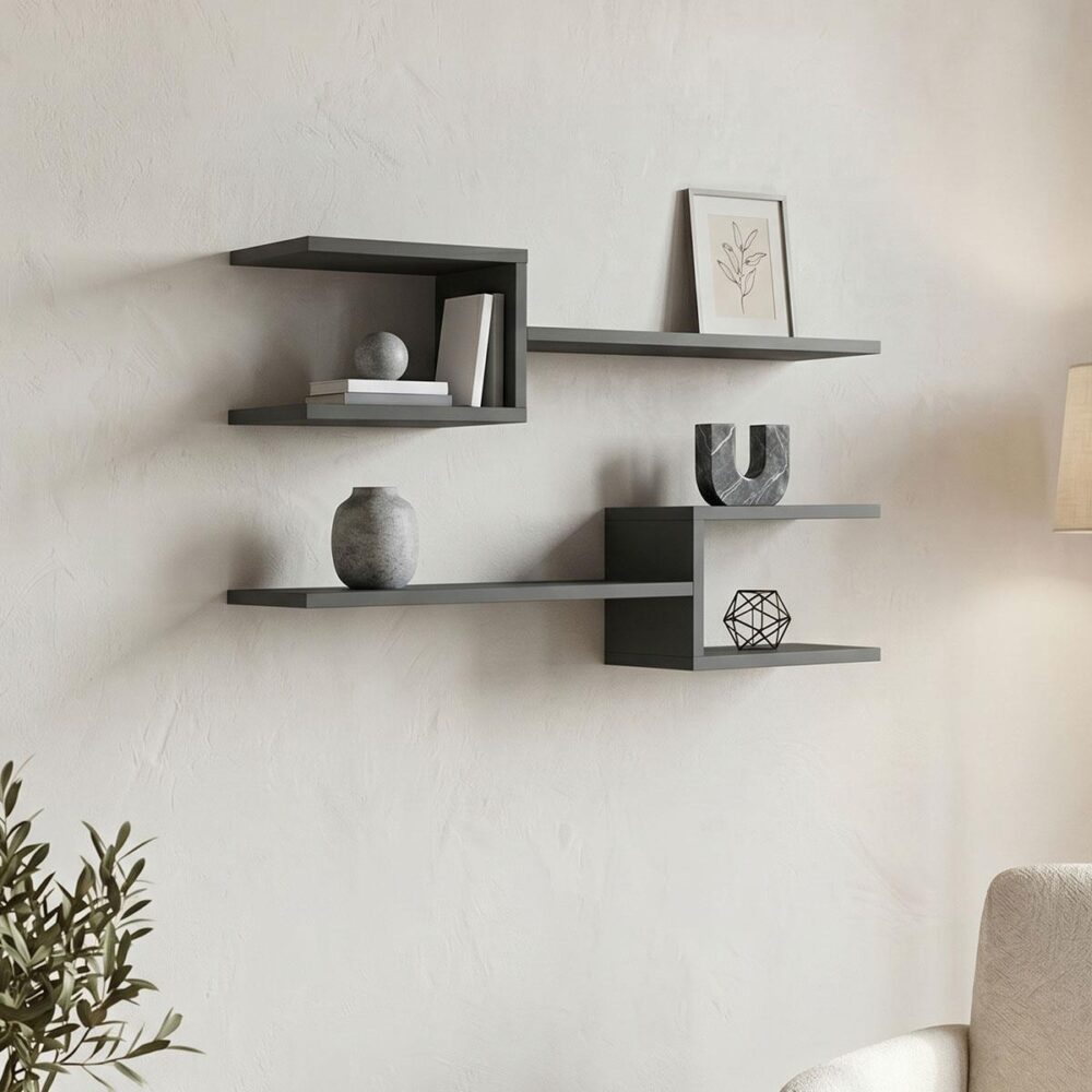 Ραφιέρα τοίχου Galler ανθρακί 79x19.5x18εκ Ραφιέρα τοίχου Galler ανθρακί 79x19.5x18εκ
