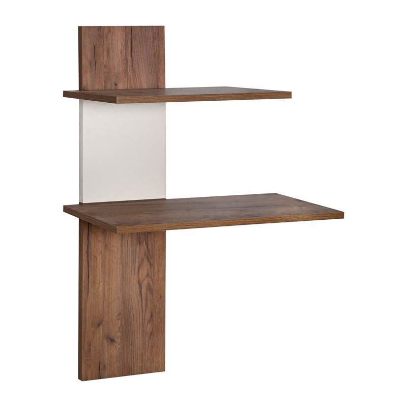 Ράφι τοίχου Miami Fylliana 2 Θέσεων Καφε Σκούρο με Cashmere 80x26x100εκ.