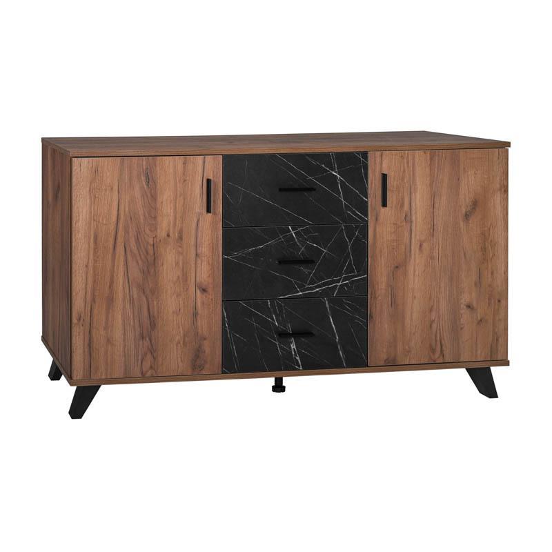 Μπουφές Miami Fylliana Καφέ Σκούρο με Μαύρο Μάρμαρο 160x40x84εκ Μπουφές Miami Fylliana Καφέ Σκούρο με Μαύρο Μάρμαρο 160x40x84εκ