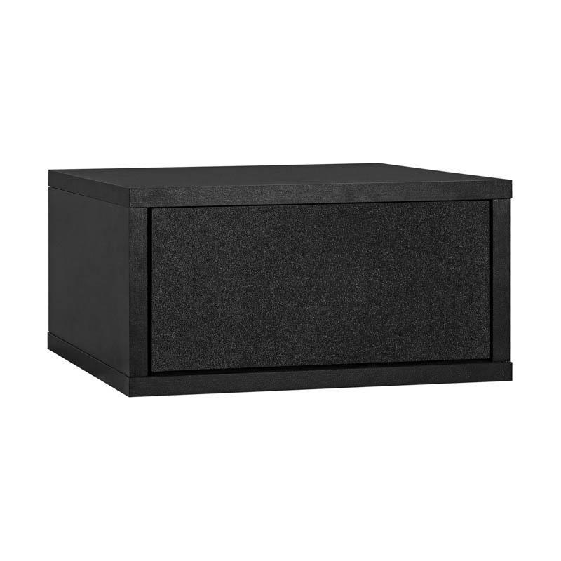 Επιτοίχιο Κομοδίνο Arbor Μαύρο χρώμα 39x34x18εκ