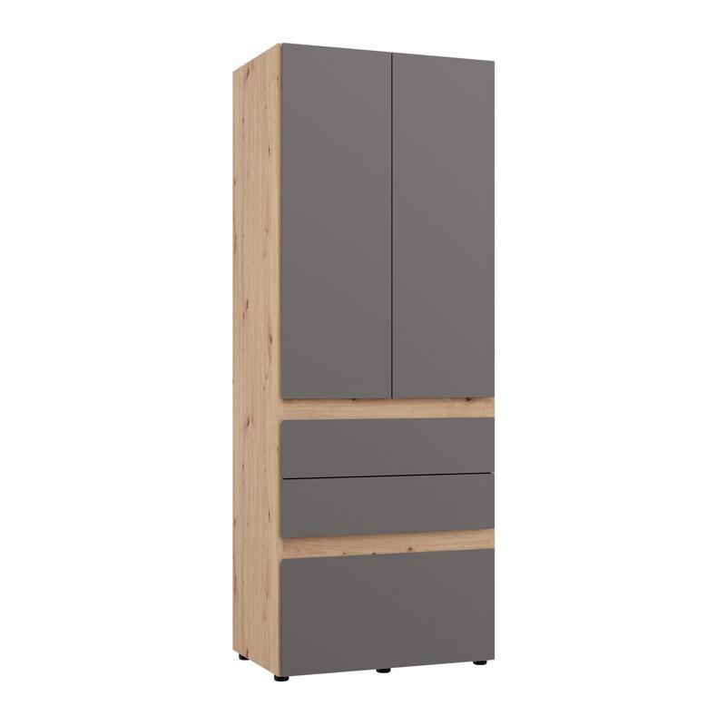 Ντουλάπα Δίφυλλη Arderin 2K3F σε Artisan Oak - Γκρί Γραφίτης 79x52x208εκ Ντουλάπα Δίφυλλη Arderin 2K3F σε Artisan Oak - Γκρί Γραφίτης 79x52x208εκ