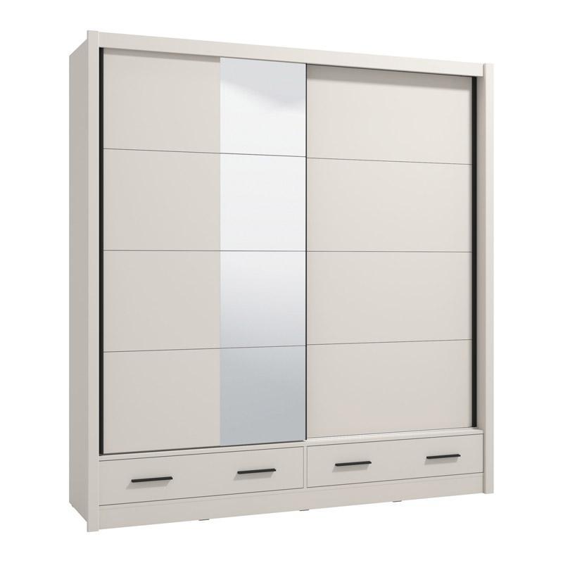 Ντουλάπα Συρόμενη ALBI Plus 205 2F με Καθρέπτη Cashmere χρώμα 205x60x216εκ Ντουλάπα Συρόμενη ALBI Plus 205 2F με Καθρέπτη Cashmere χρώμα 205x60x216εκ
