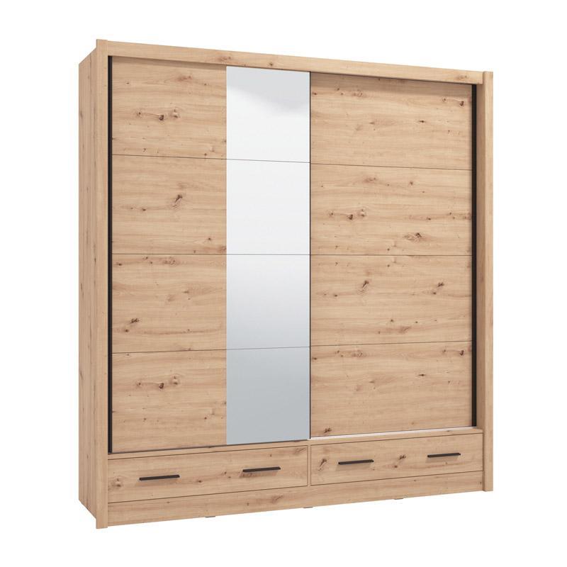 Ντουλάπα Συρόμενη ALBI Plus 205 με Καθρέπτη σε Artisan Oak 205x60x216εκ. Ντουλάπα Συρόμενη ALBI Plus 205 με Καθρέπτη σε Artisan Oak 205x60x216εκ.