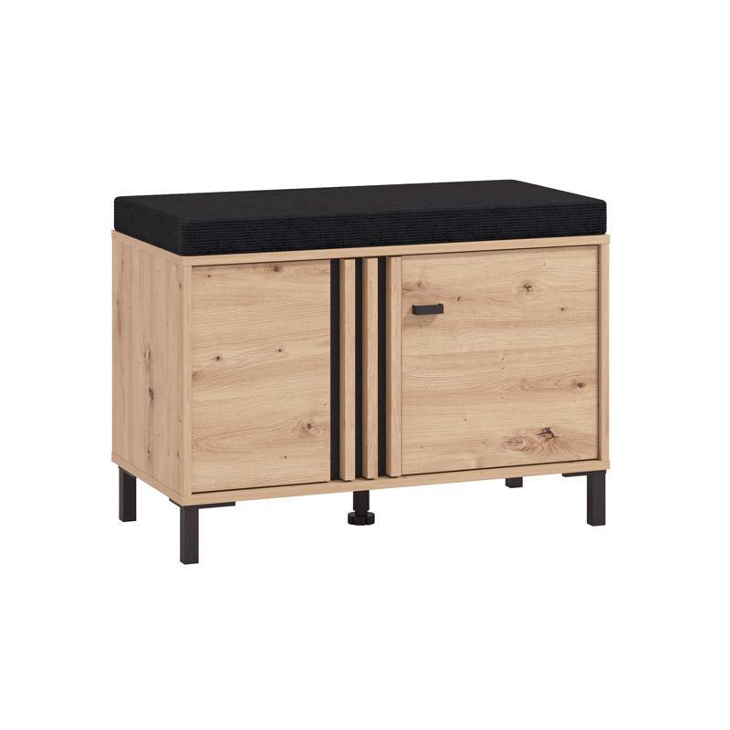 Έπιπλο Εισόδου - Χωλ LAVAL KOM Artisan Oak - Μαύρο χρώμα 80x40x52εκ.