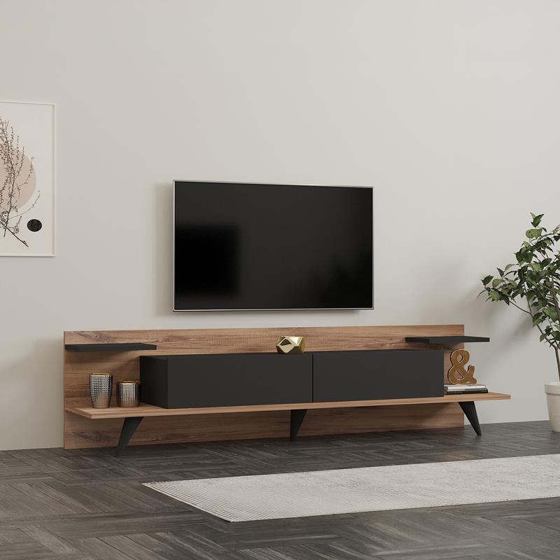 Έπιπλο τηλεόρασης Astry καρυδί με ανθρακί 180x36,8x45εκ Έπιπλο τηλεόρασης Astry καρυδί με ανθρακί 180x36,8x45εκ