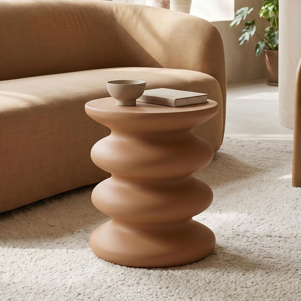 Βοηθητικό τραπεζάκι σαλονιού Jonne MGO terracotta Φ40x46εκ