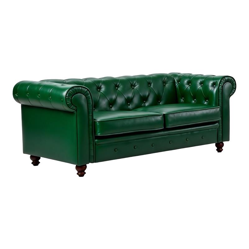 Kαναπές διθέσιος τύπου Chesterfield pu κυπαρισσί 160x84x67εκ Kαναπές διθέσιος τύπου Chesterfield pu κυπαρισσί 160x84x67εκ