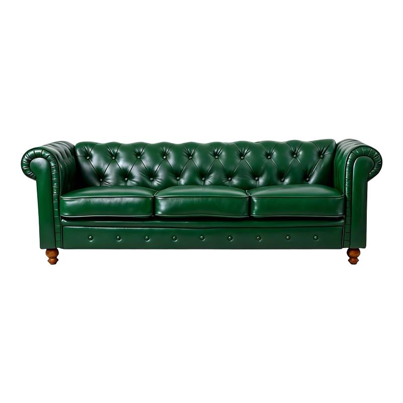 Kαναπές τριθέσιος τύπου Chesterfield pu κυπαρισσί 203x84x67εκ Kαναπές τριθέσιος τύπου Chesterfield pu κυπαρισσί 203x84x67εκ