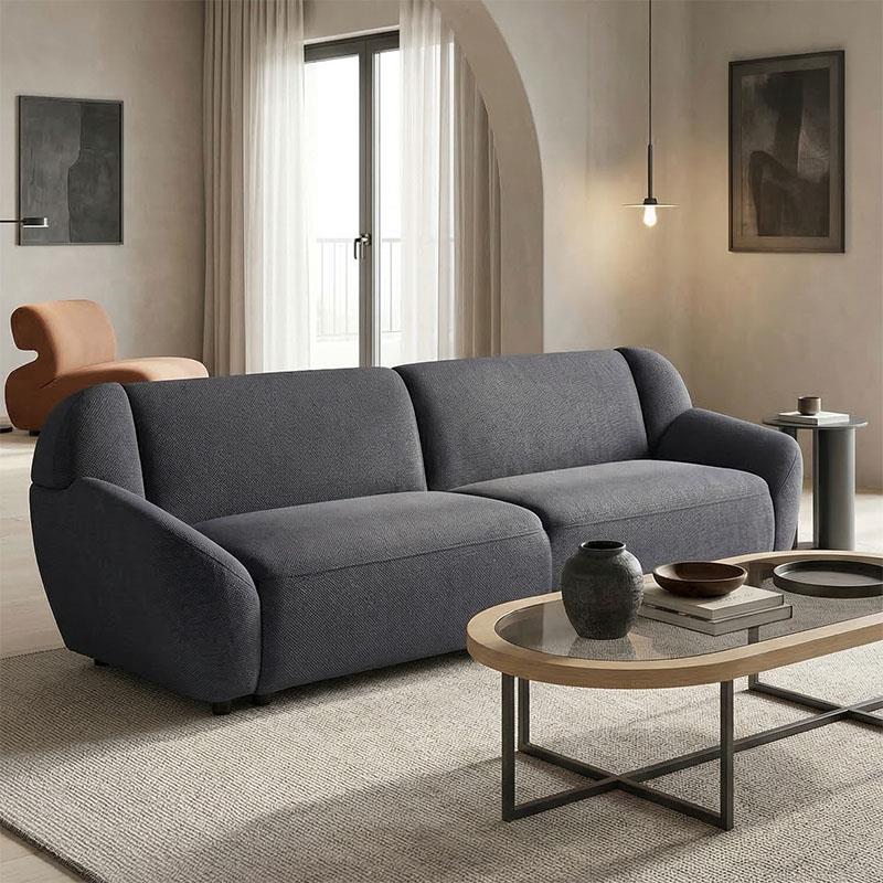 Καναπές Echono τριθέσιος ύφασμα ανθρακί 230x88x77εκ Καναπές Echono τριθέσιος ύφασμα ανθρακί 230x88x77εκ