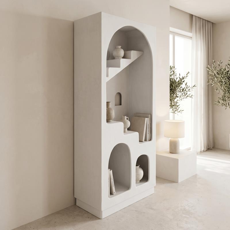 Βιβλιοθήκη - ραφιέρα Boolten mdf λευκό 80x38x190εκ
