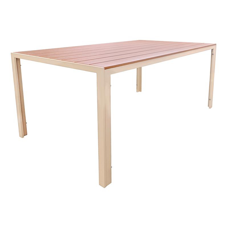 Τραπέζι Nares αλουμίνιο cappuccino-plywood σε φυσική απόχρωση 140x80x72.5εκ Τραπέζι Nares αλουμίνιο cappuccino-plywood σε φυσική απόχρωση 140x80x72.5εκ