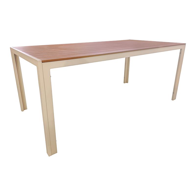 Τραπέζι Nares αλουμίνιο cappuccino-plywood σε φυσική απόχρωση 180x90x72.5εκ Τραπέζι Nares αλουμίνιο cappuccino-plywood σε φυσική απόχρωση 180x90x72.5εκ